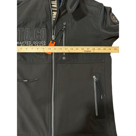 Tom Tailor Men's Size L Performance Jacket Soft Shell Black - Picture 7 of 9